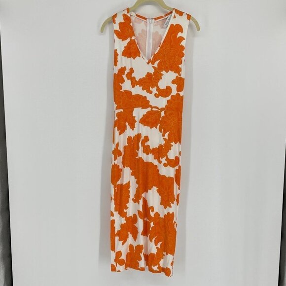 Tanya Taylor Orange white Paisley fitted  dress 0 - Picture 12 of 12